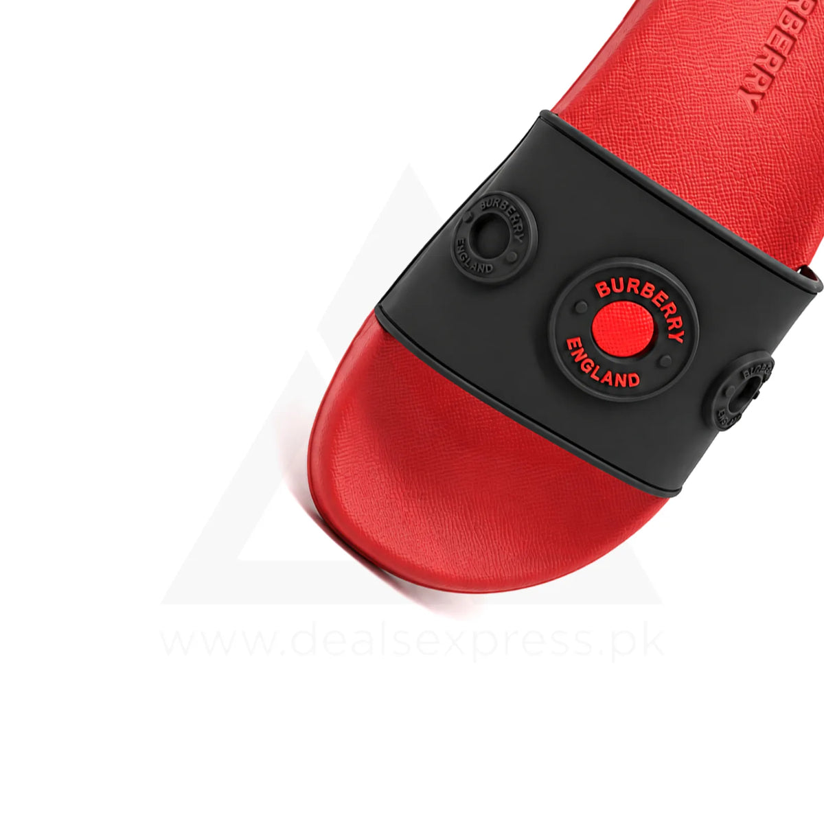 Burburry Logo Slide - Black Red