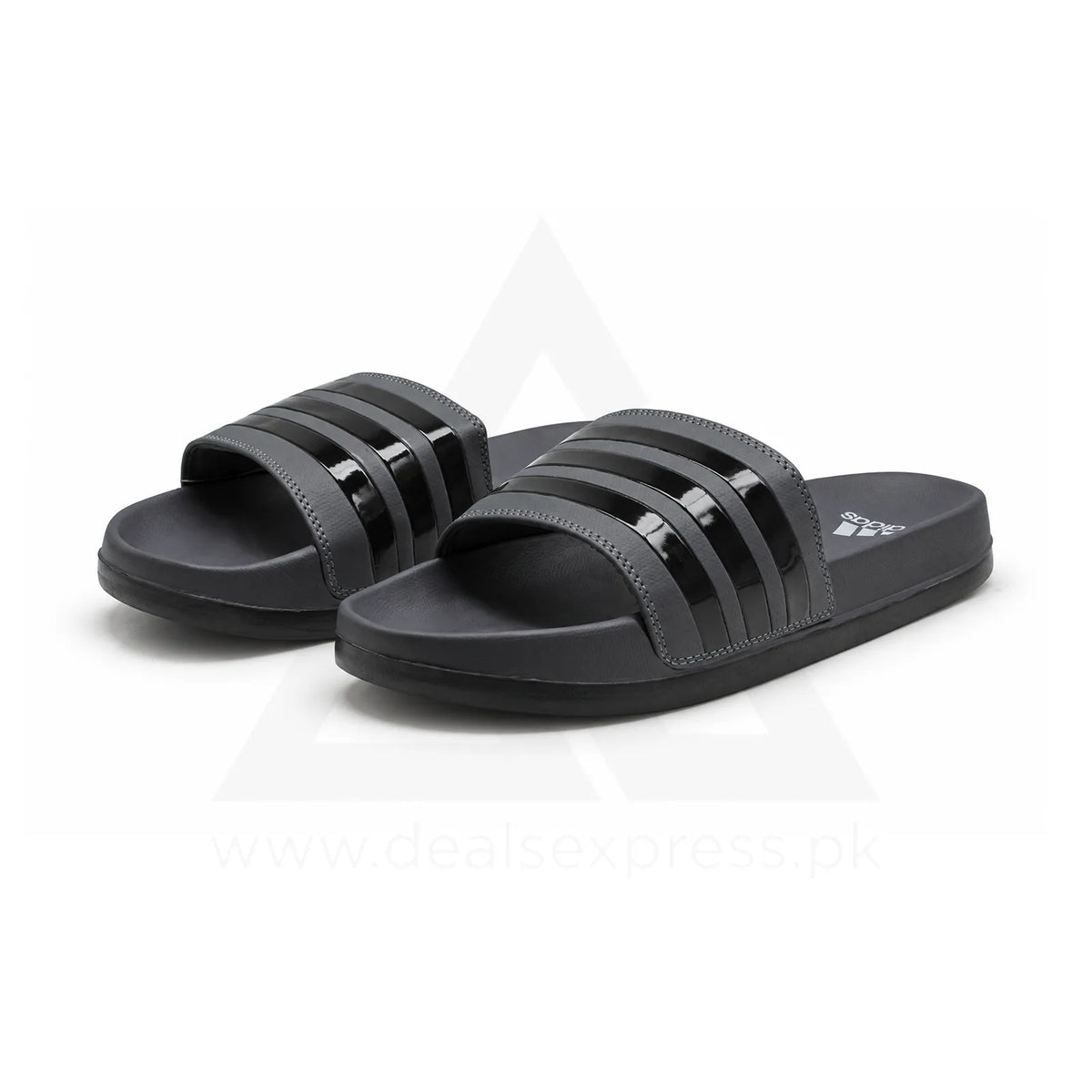 Adi Comfort Stripe Slide - Charcoal