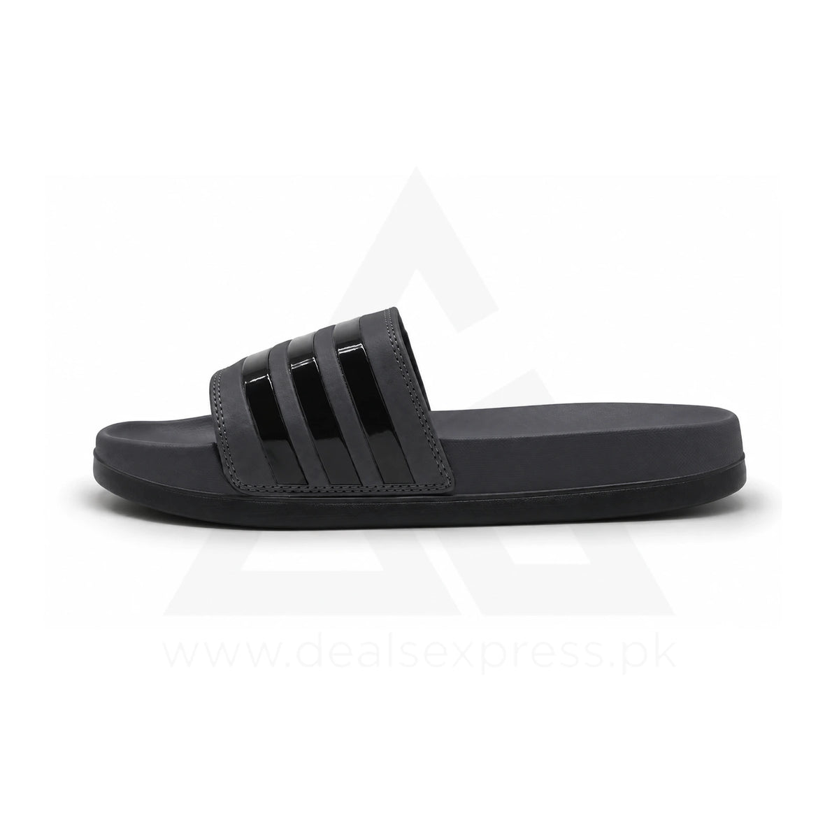 Adi Comfort Stripe Slide - Charcoal