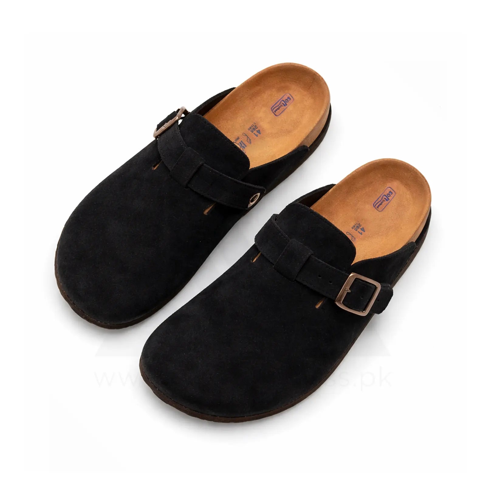 Birkener Soft Footbed Cork Sole Slide - Black (Dot perfect)