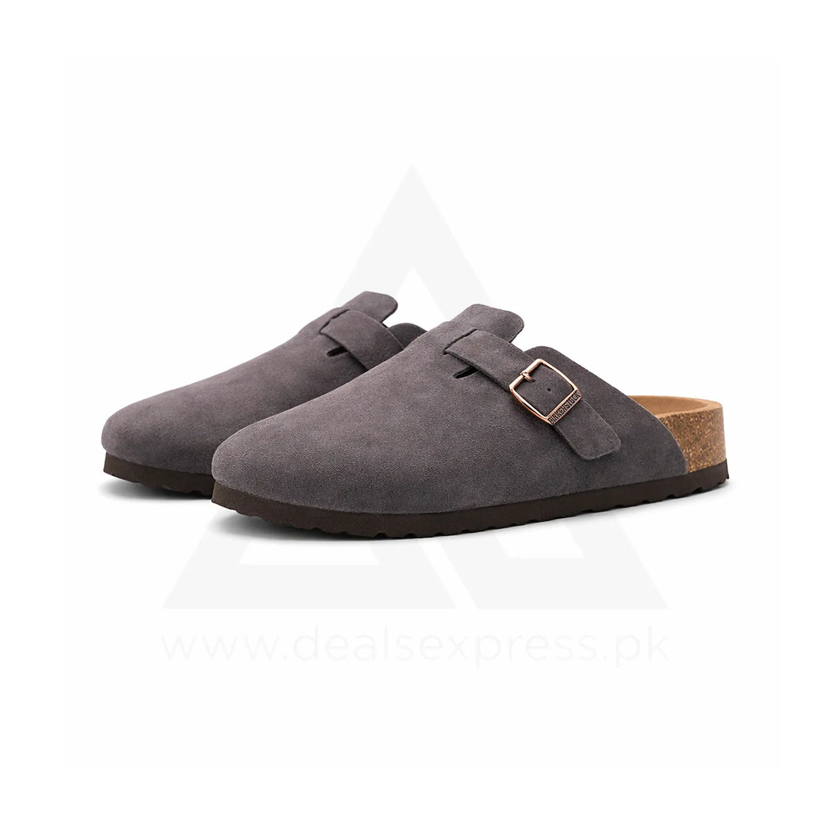 Birkener Soft Footbed Cork Sole Slide - Grey (Dot perfect)