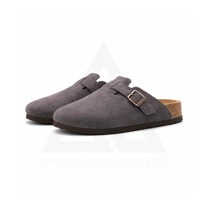 Birkener Soft Footbed Cork Sole Slide - Grey (Dot perfect)