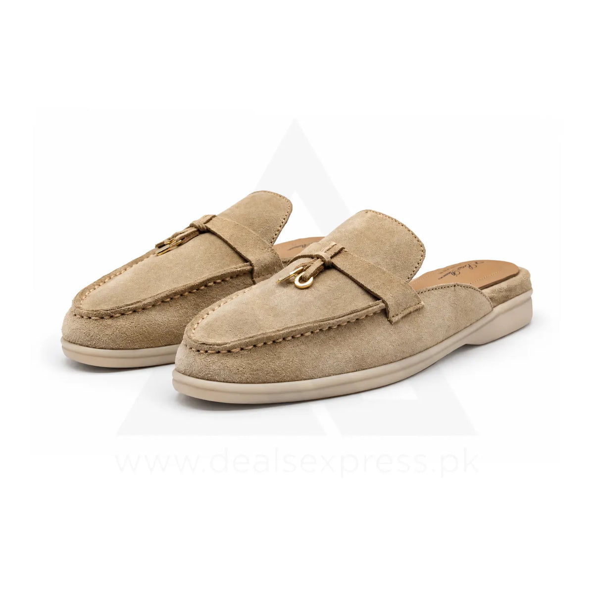 Lp Babouche Charms Walk Mule - Beige Suede