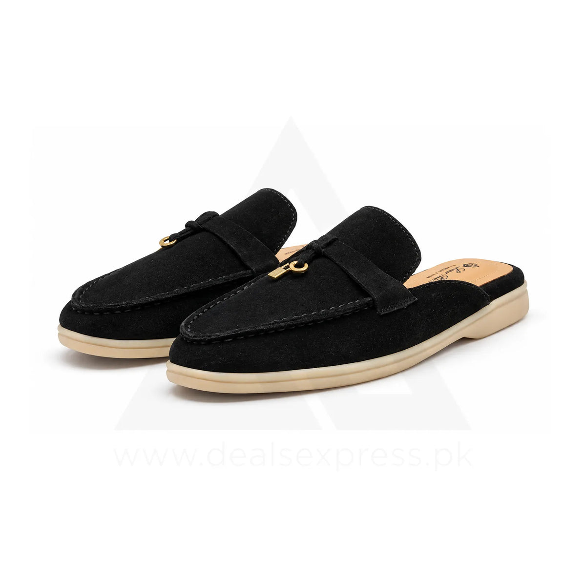 Lp Babouche Charms Walk Mule - Black Suede