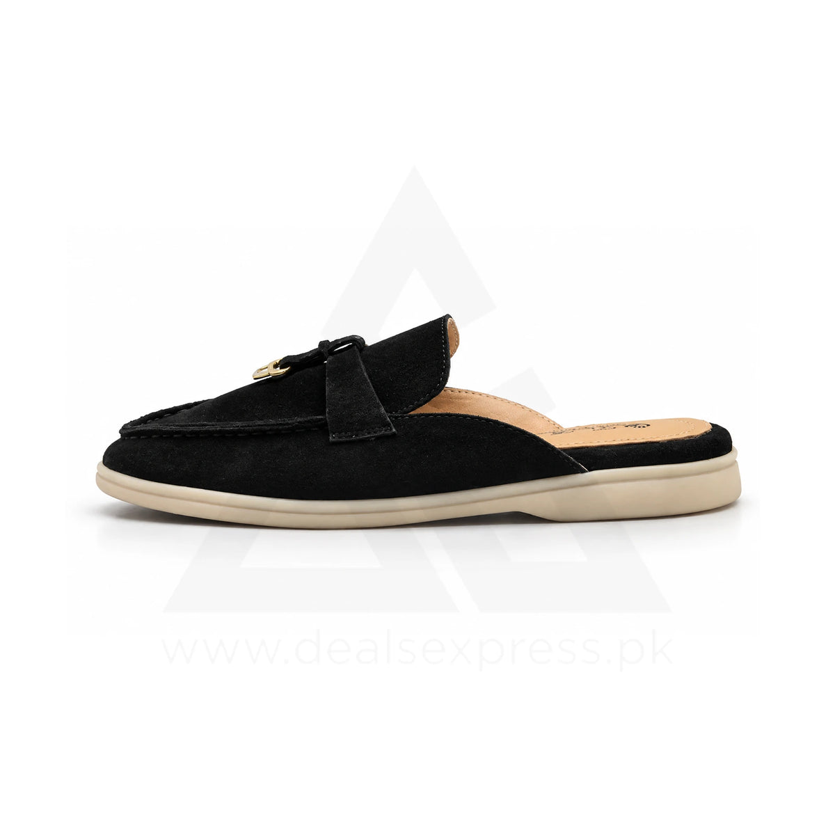 Lp Babouche Charms Walk Mule - Black Suede