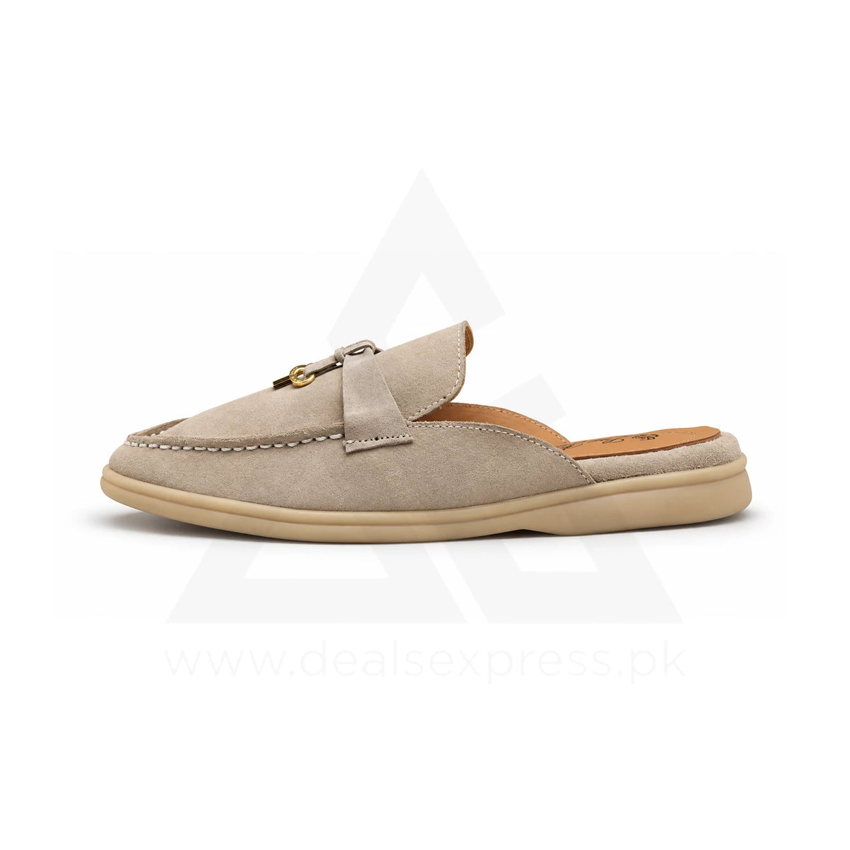 Lp Babouche Charms Walk Mule - Light Beige Suede
