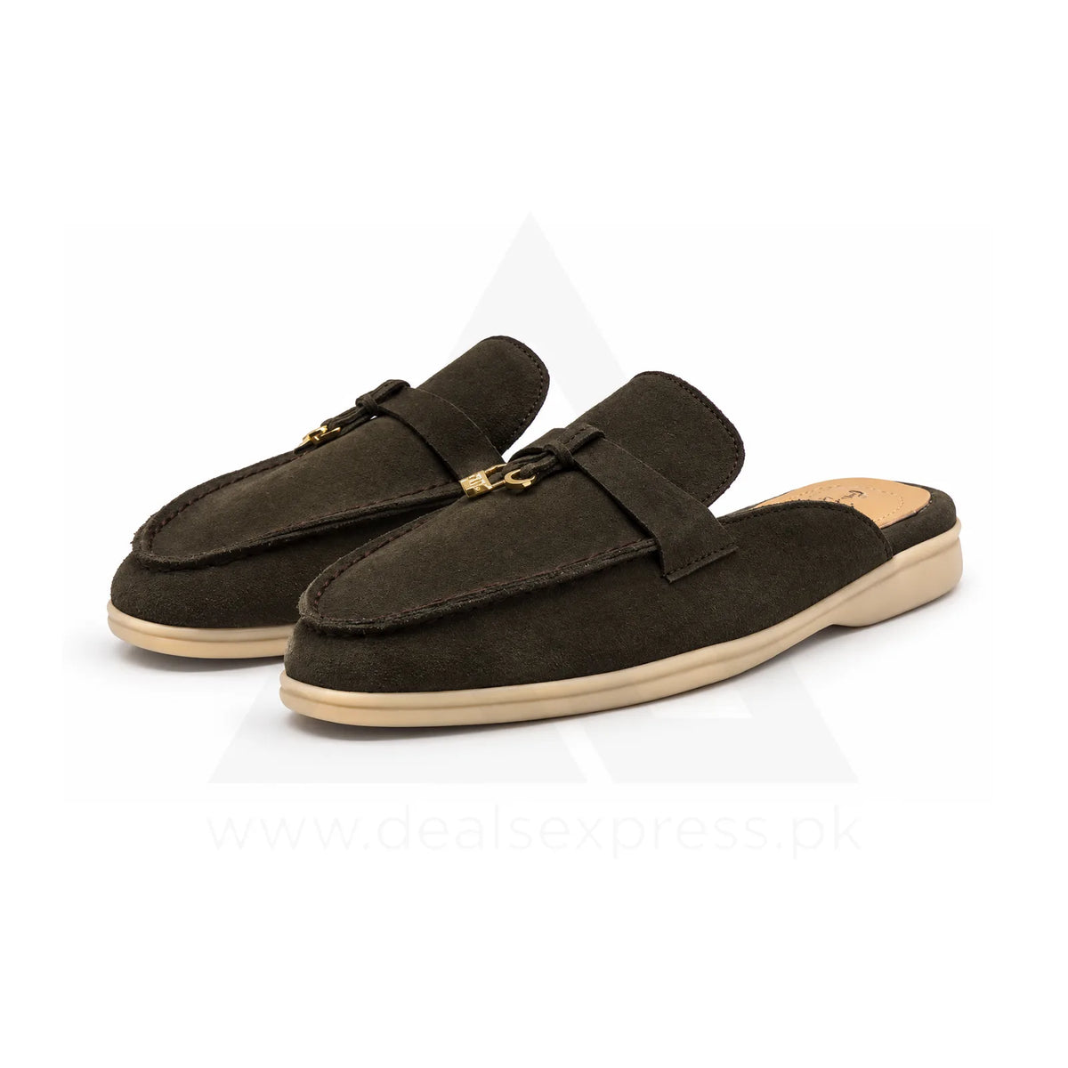 Lp Babouche Charms Walk Mule - Olive Suede