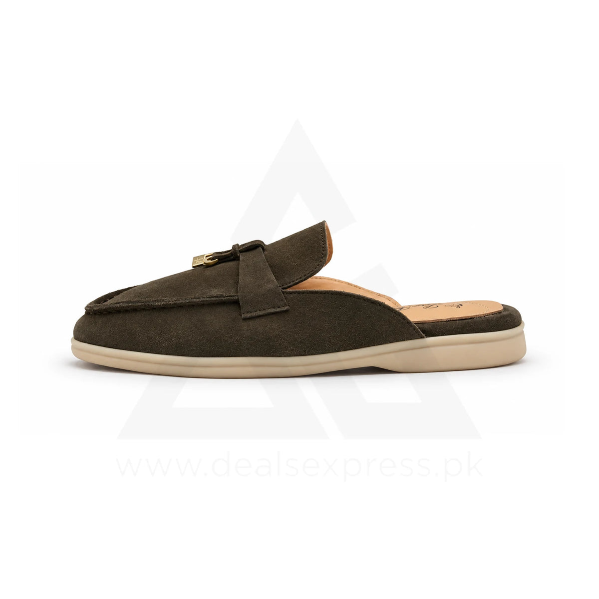 Lp Babouche Charms Walk Mule - Olive Suede