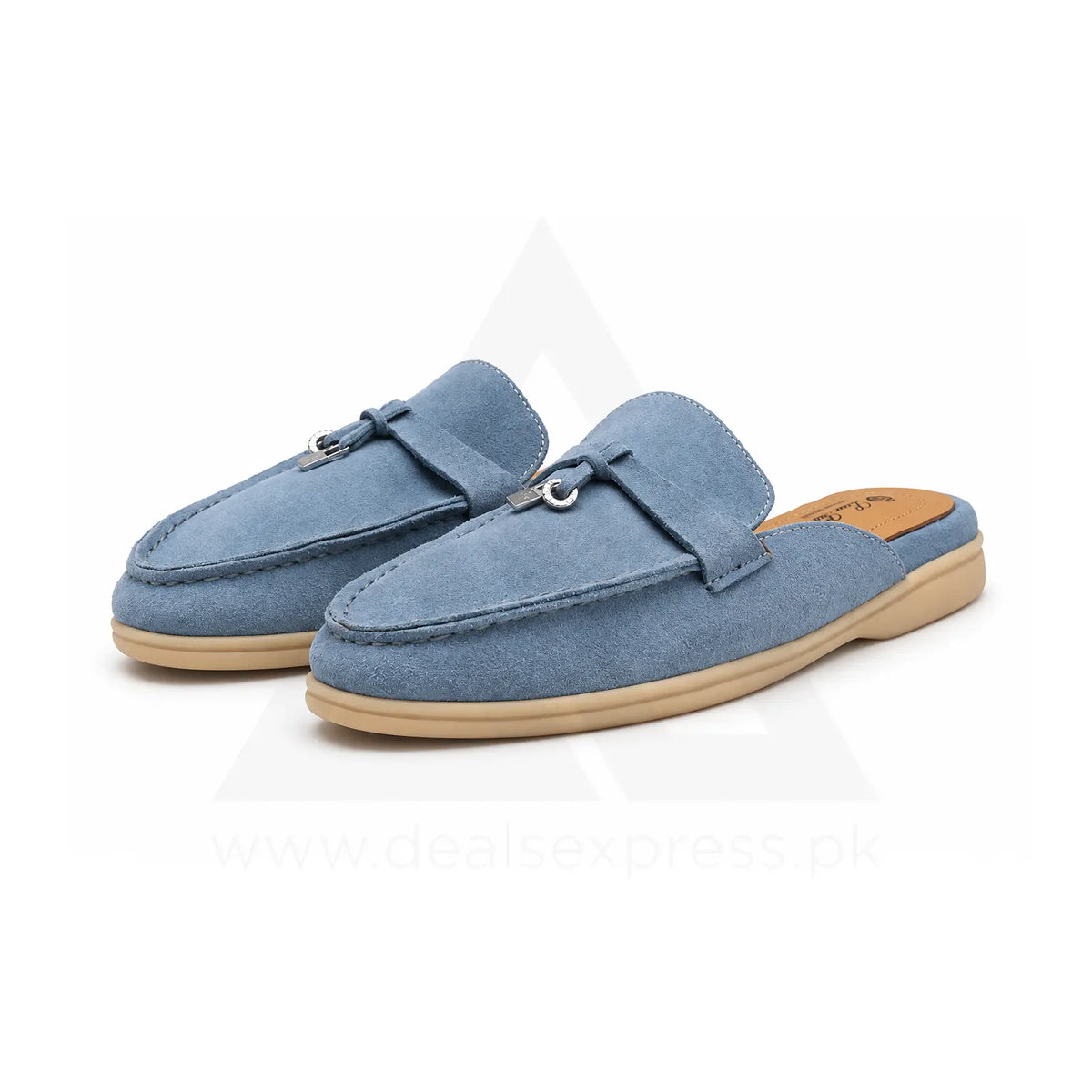 Lp Babouche Charms Walk Mule - Sky Blue Suede