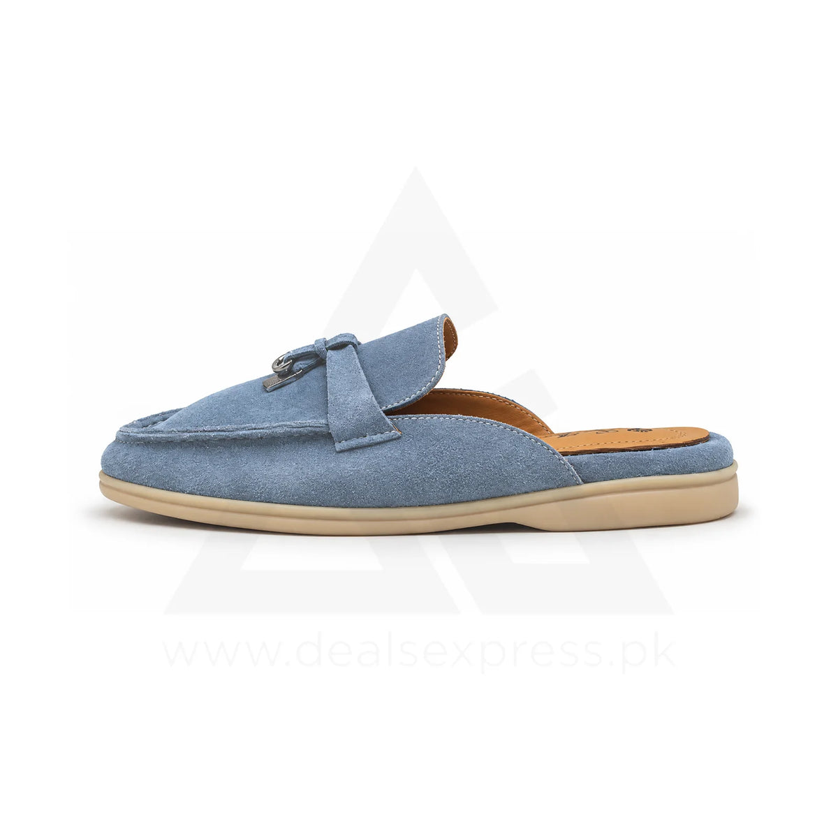 Lp Babouche Charms Walk Mule - Sky Blue Suede