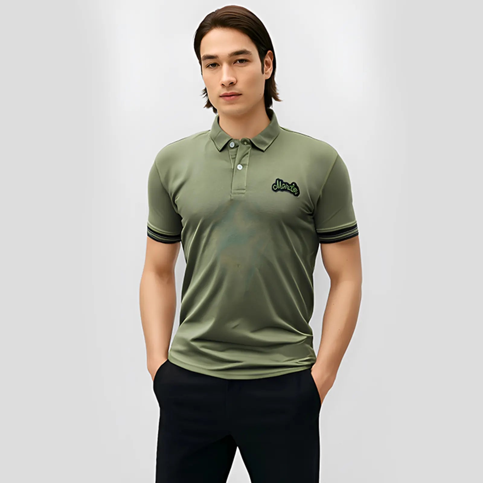Mon-Cler Stripe Polo - Green