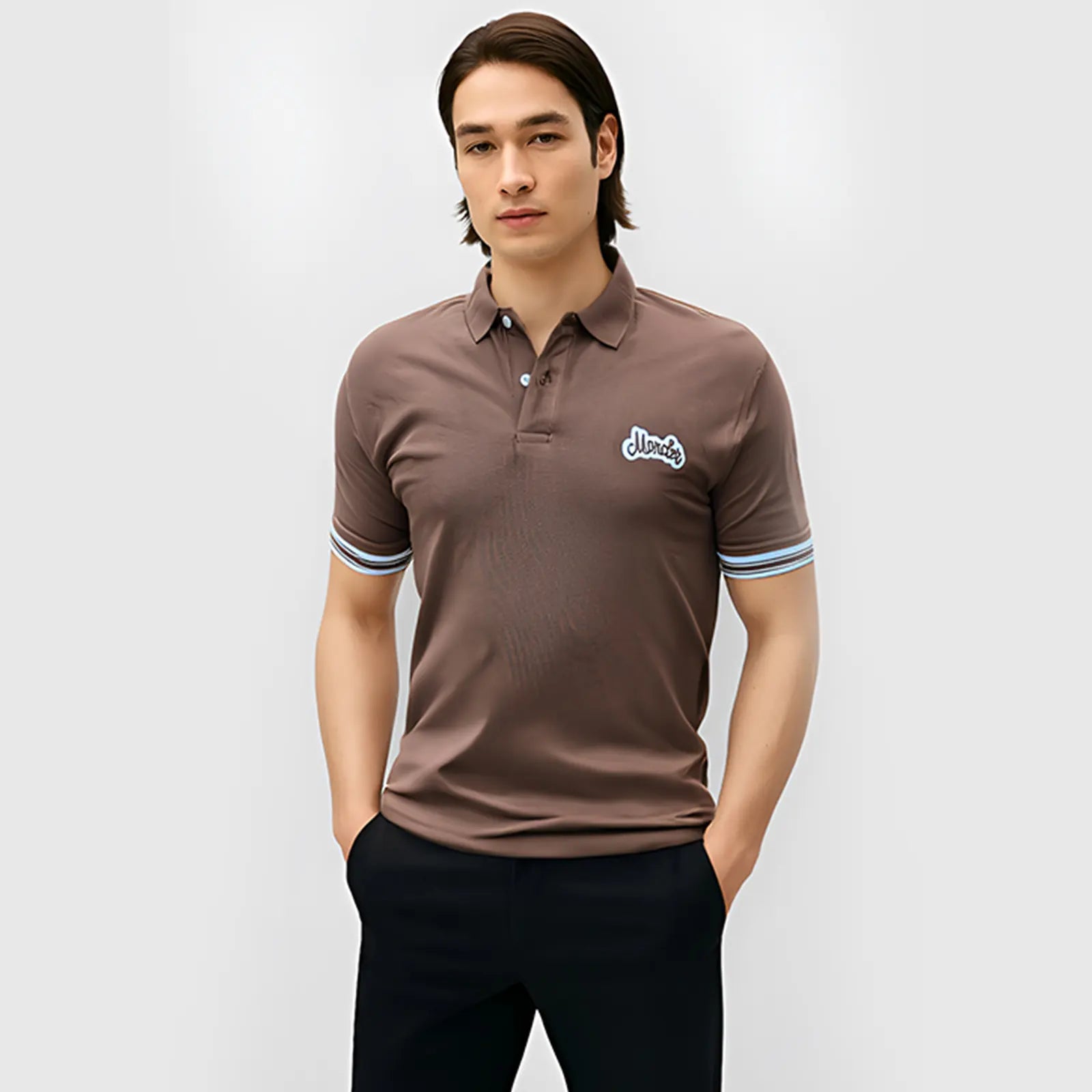 Mon-Cler Stripe Polo - Brown