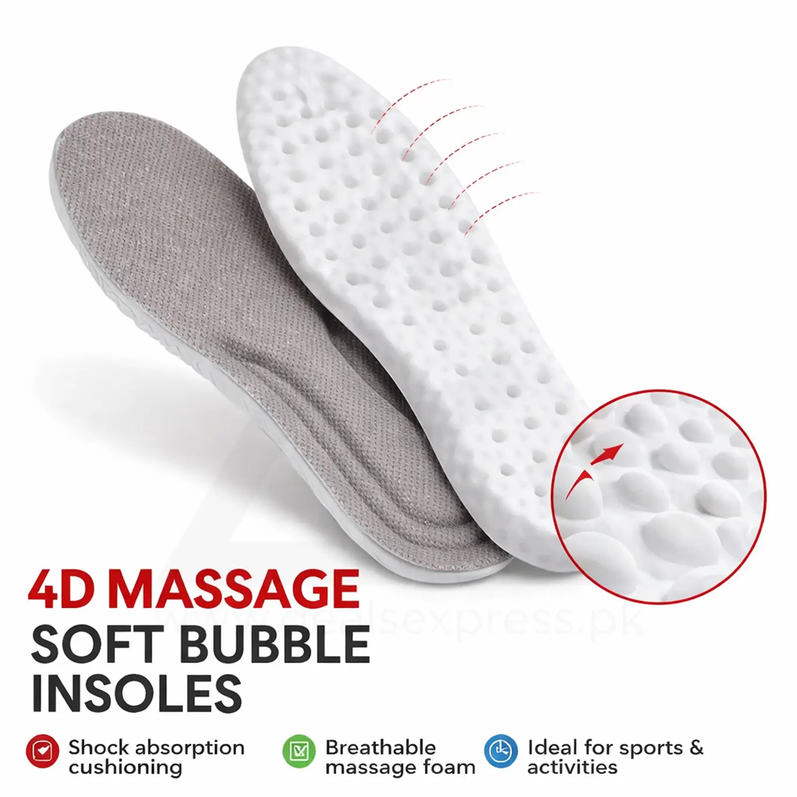 4D Massage Soft Bubble Insoles