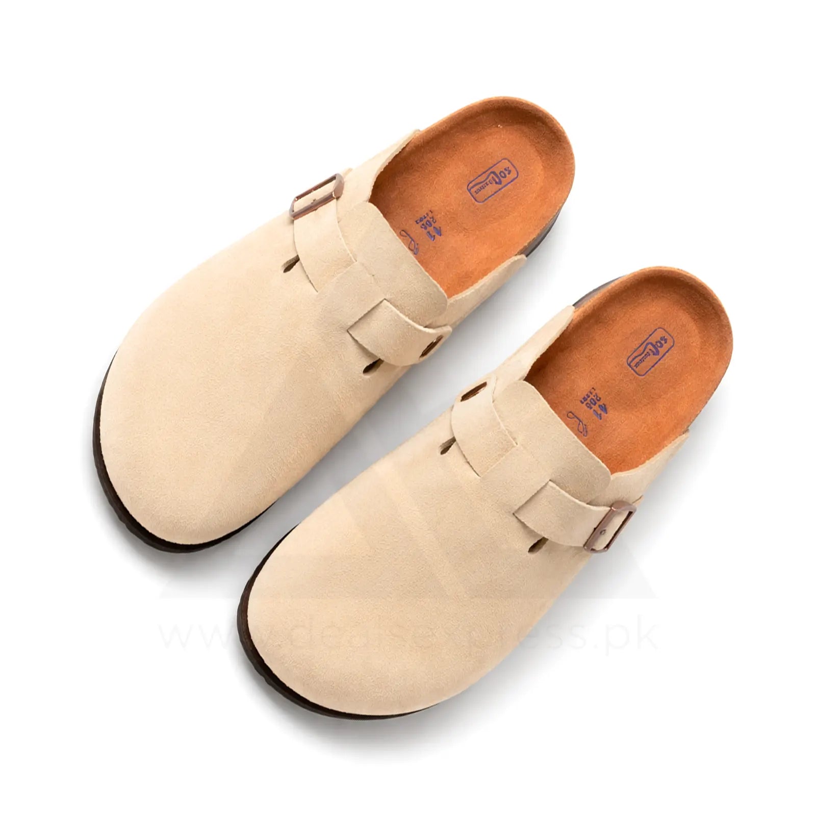 Birkener Soft Footbed Cork Sole Slide - Beige (Dot perfect)