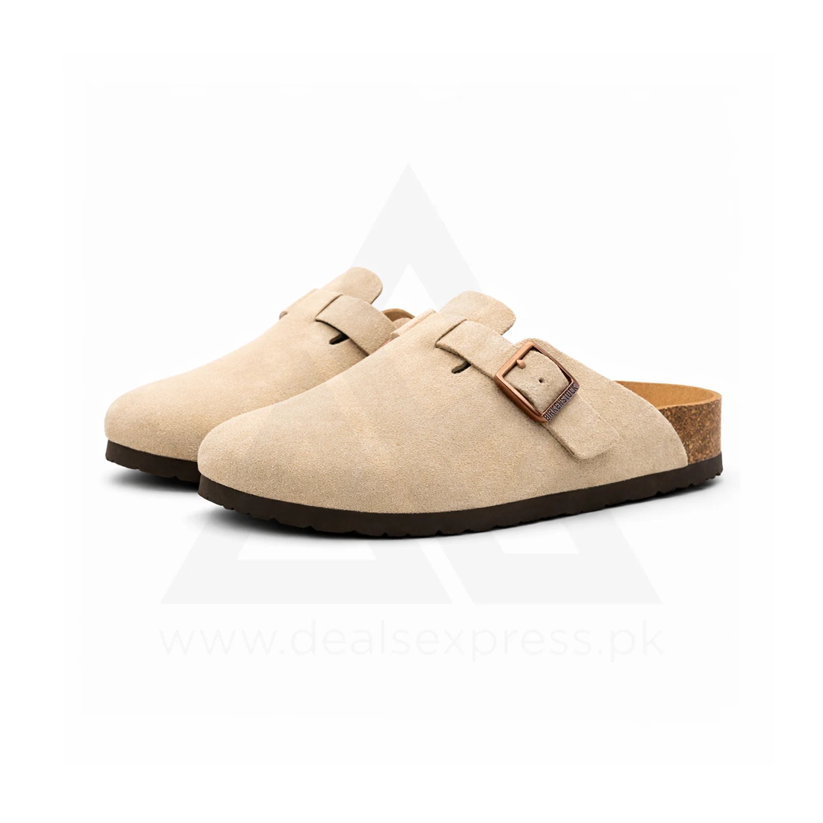 Birkener Soft Footbed Cork Sole Slide - Beige (Dot perfect)