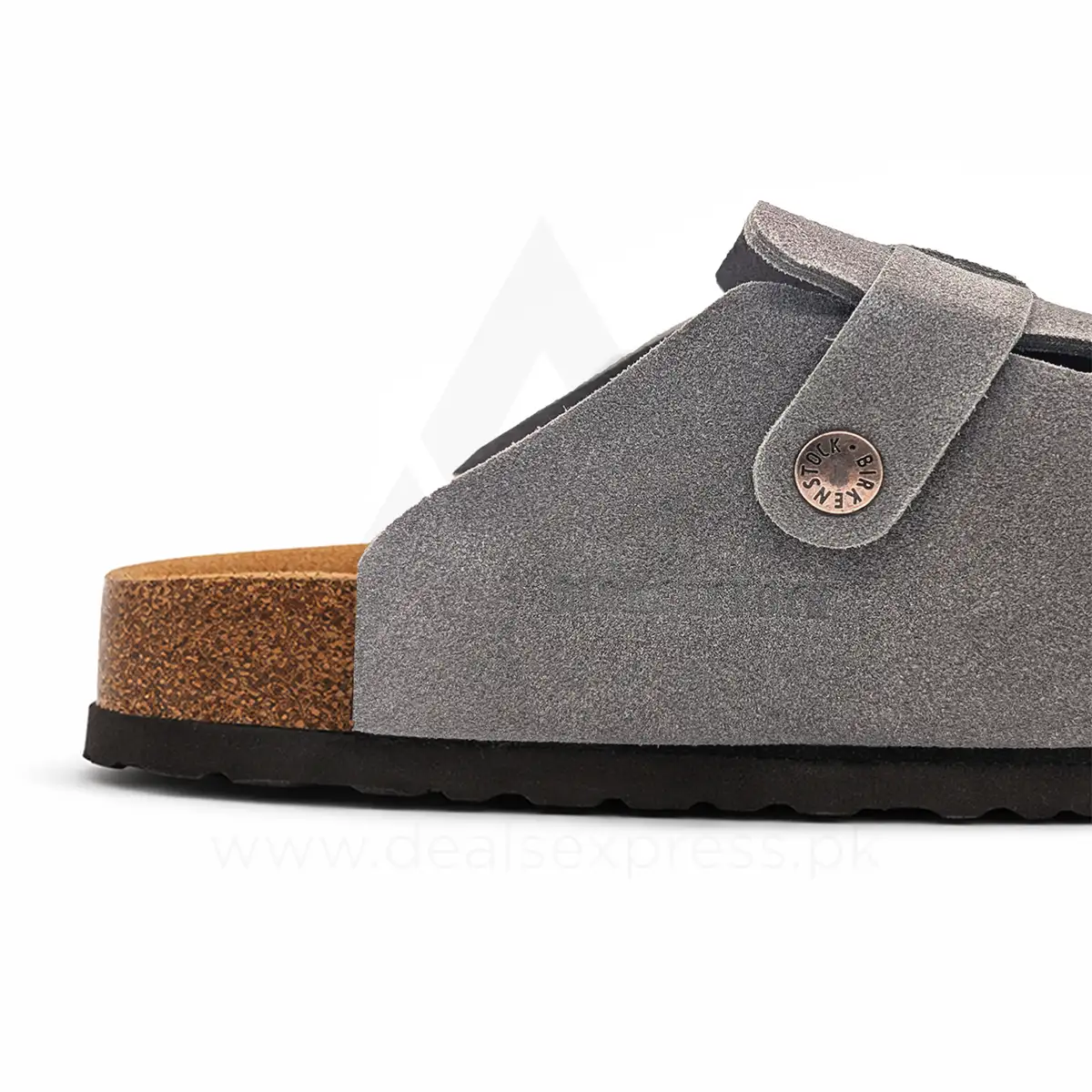 Birkener Soft Footbed Cork Sole Slide - Grey (Dot perfect)
