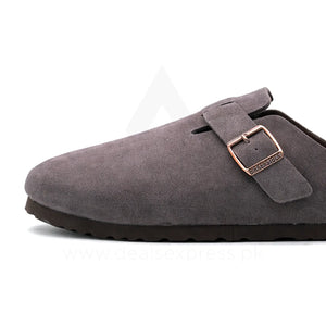 Birkener Soft Footbed Cork Sole Slide - Grey (Dot perfect)
