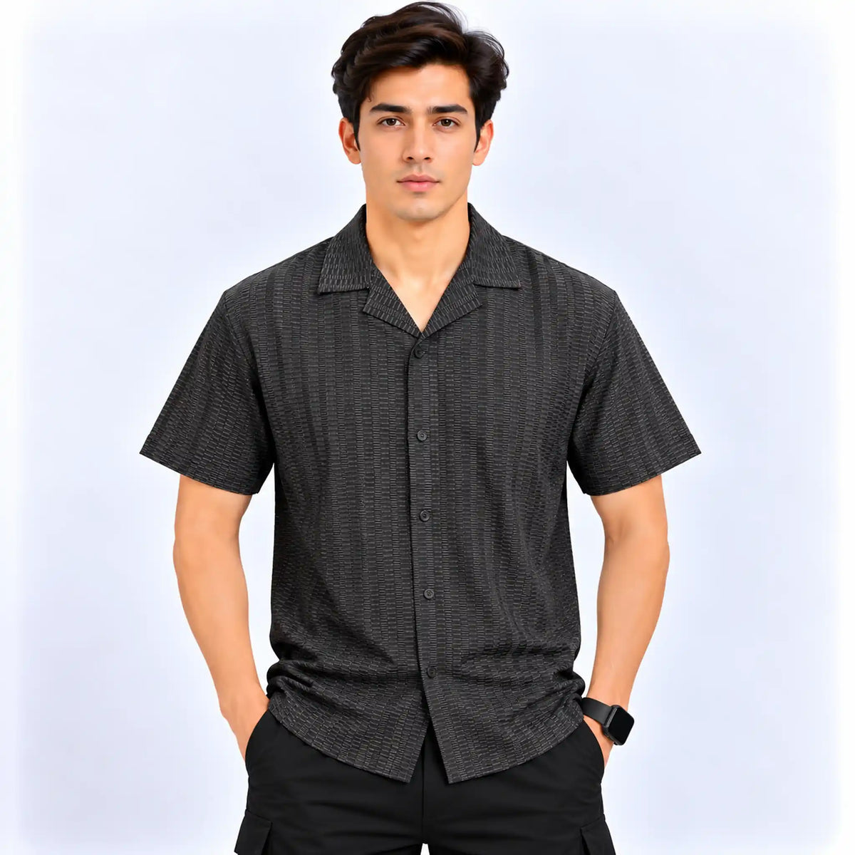Cabana Color Shirt D304 - Black