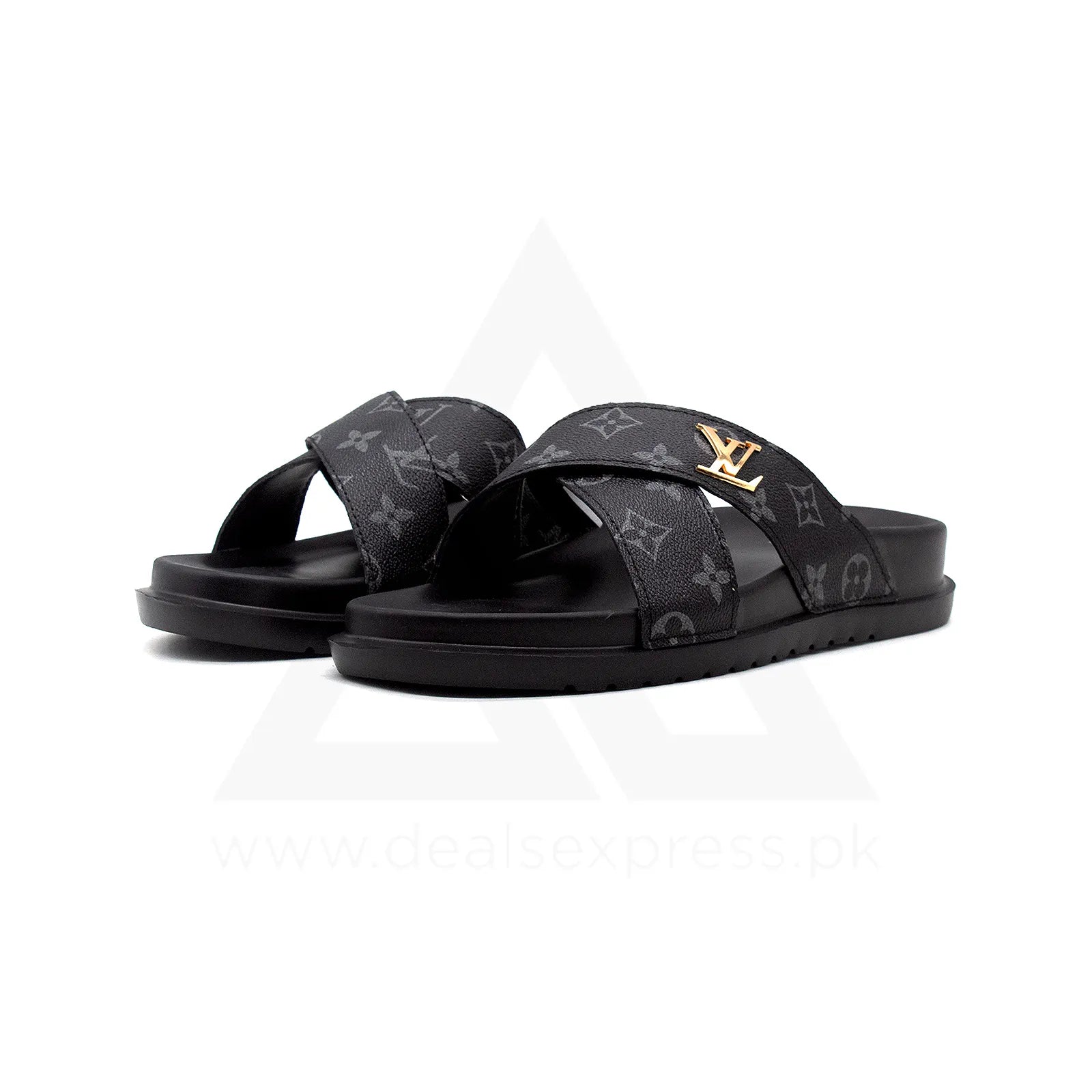 L Wee Cross-Strap Premium Slide - Black
