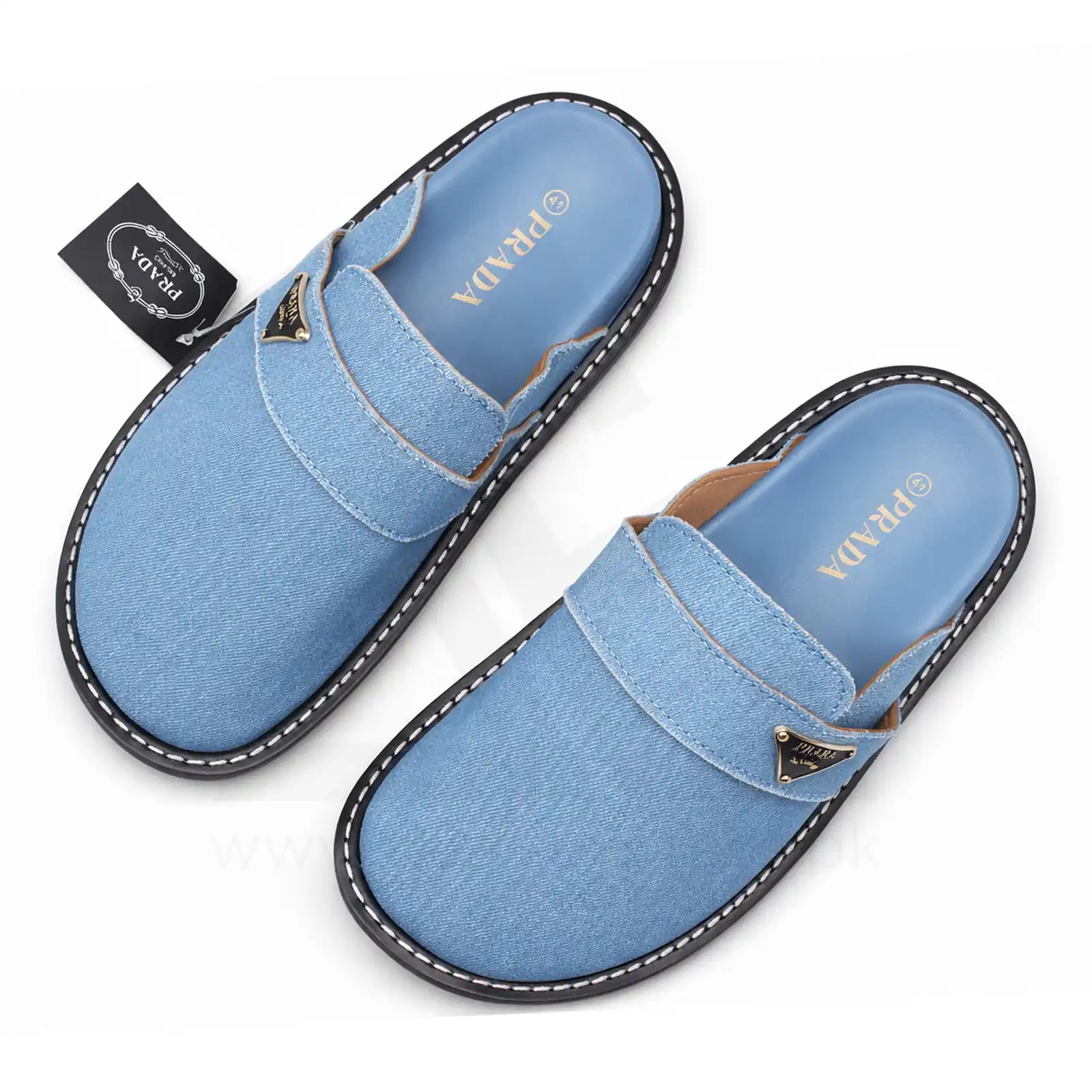 Pra Da Clog Mule Premium - Light Blue Denim