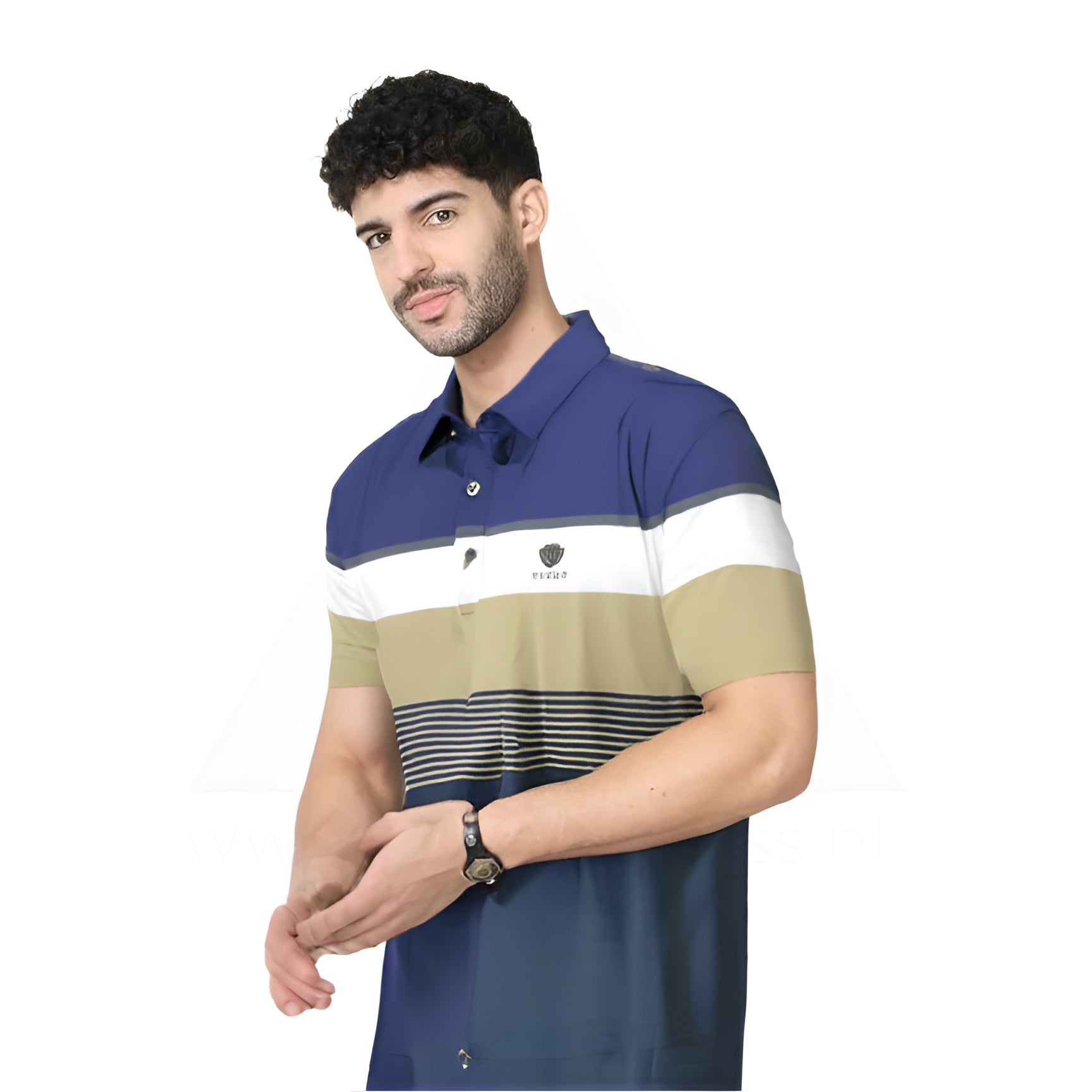 Spandex Polo T Shirt - Navy