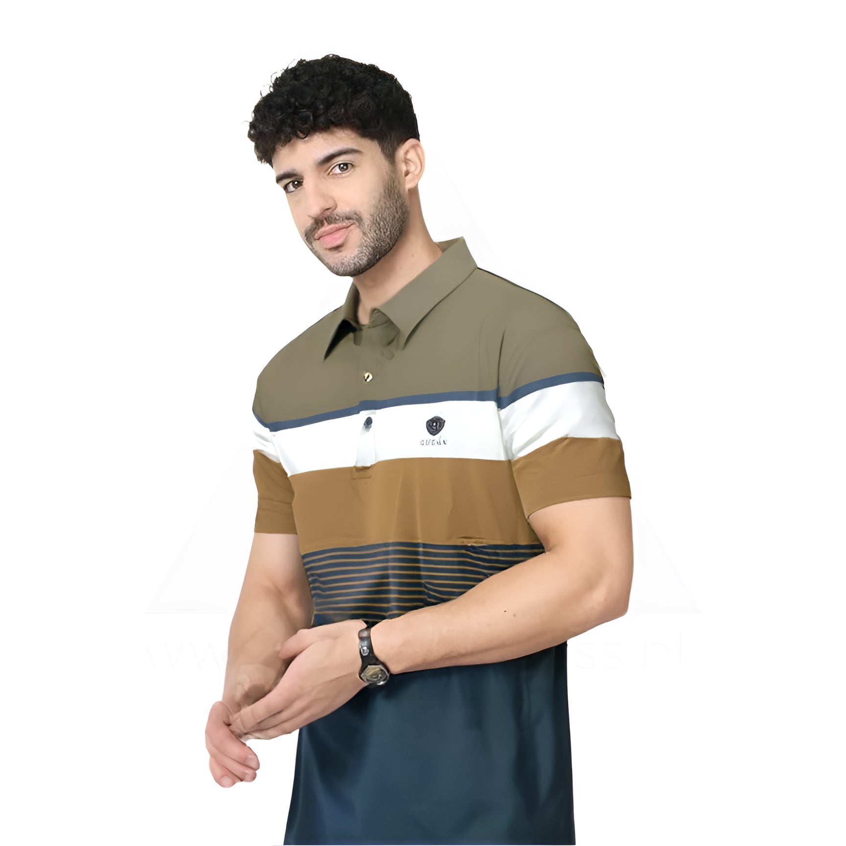 Spandex Polo T Shirt - Brown