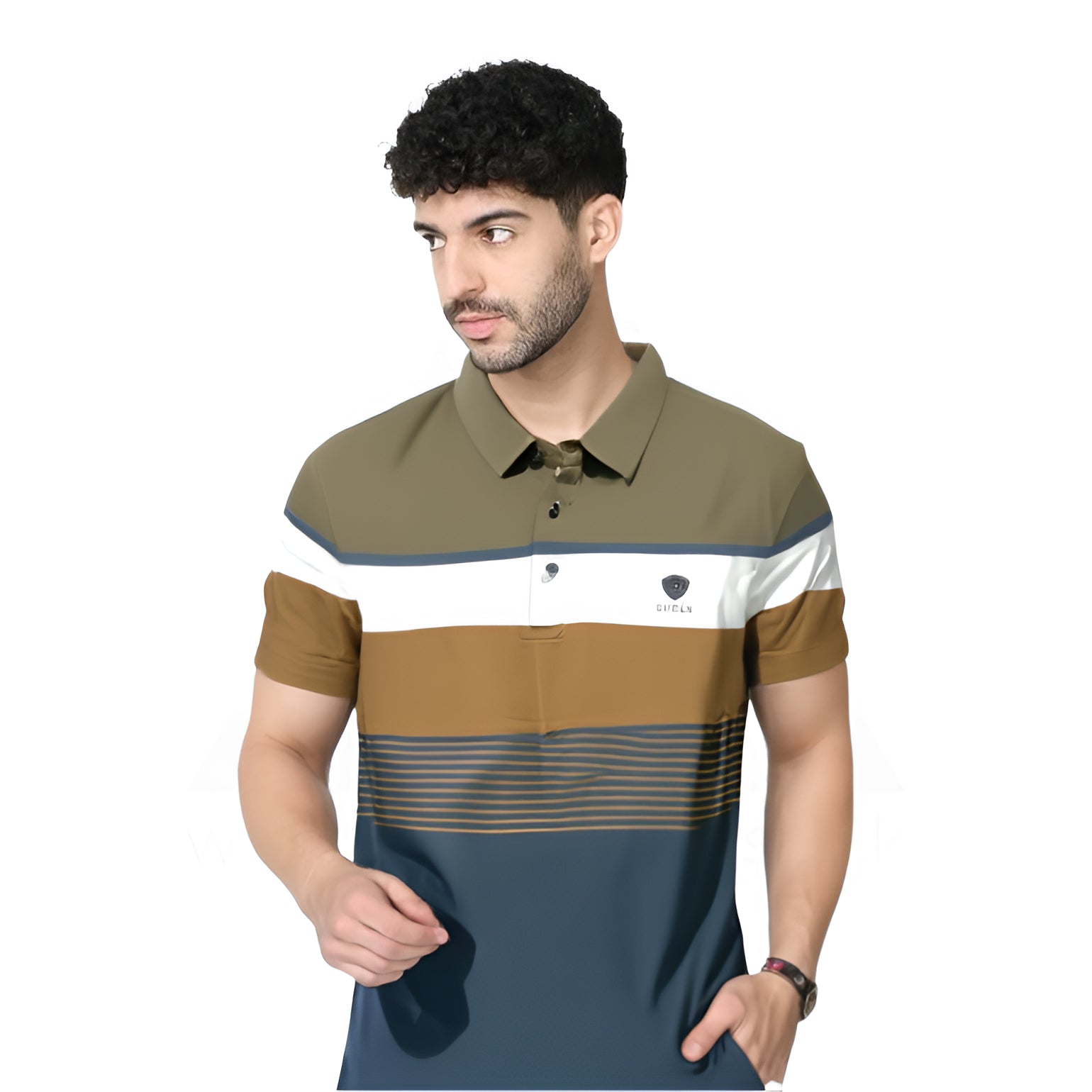 Spandex Polo T Shirt - Brown